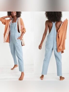 aerie Light Blue Corduroy Overalls